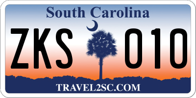 SC license plate ZKS010