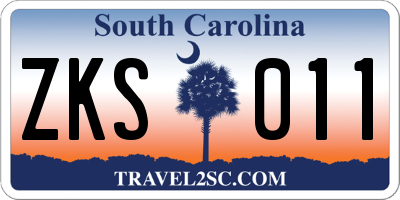 SC license plate ZKS011