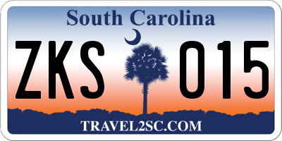 SC license plate ZKS015