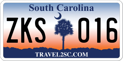 SC license plate ZKS016