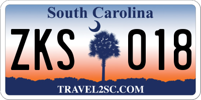 SC license plate ZKS018