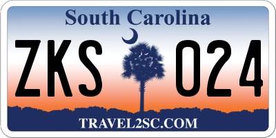 SC license plate ZKS024
