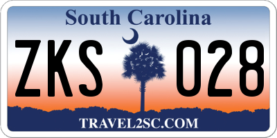 SC license plate ZKS028