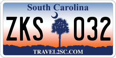 SC license plate ZKS032