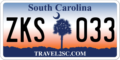 SC license plate ZKS033