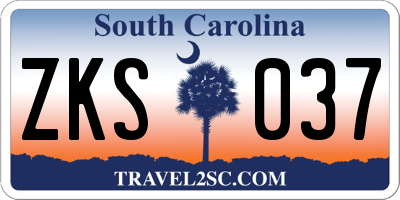 SC license plate ZKS037