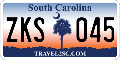 SC license plate ZKS045