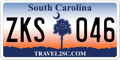 SC license plate ZKS046