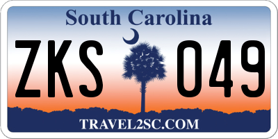 SC license plate ZKS049