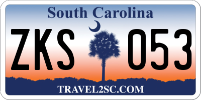 SC license plate ZKS053