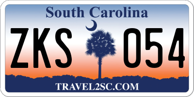 SC license plate ZKS054