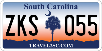 SC license plate ZKS055