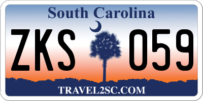 SC license plate ZKS059