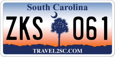 SC license plate ZKS061