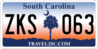 SC license plate ZKS063