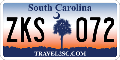 SC license plate ZKS072