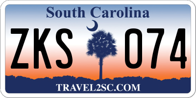 SC license plate ZKS074