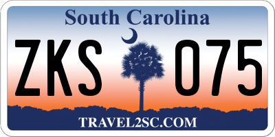 SC license plate ZKS075