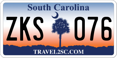 SC license plate ZKS076