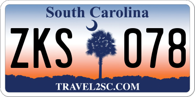 SC license plate ZKS078