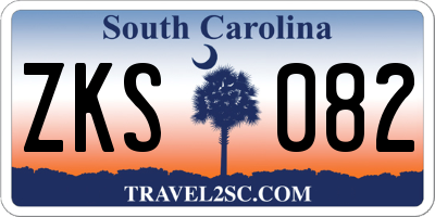 SC license plate ZKS082