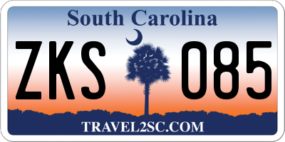 SC license plate ZKS085