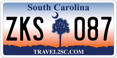 SC license plate ZKS087