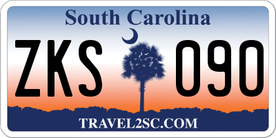 SC license plate ZKS090