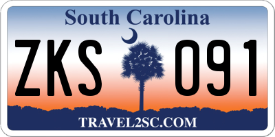 SC license plate ZKS091