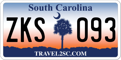 SC license plate ZKS093