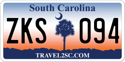 SC license plate ZKS094