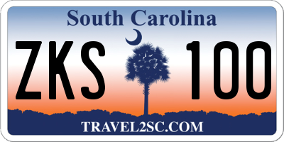 SC license plate ZKS100