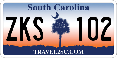 SC license plate ZKS102