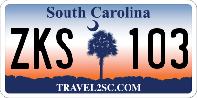SC license plate ZKS103