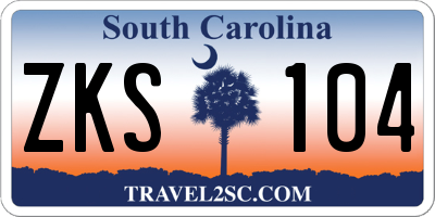 SC license plate ZKS104