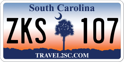 SC license plate ZKS107