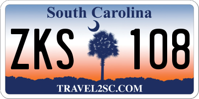 SC license plate ZKS108