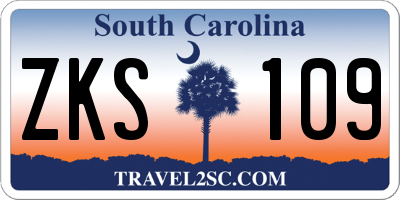 SC license plate ZKS109