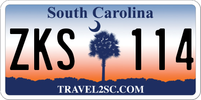SC license plate ZKS114