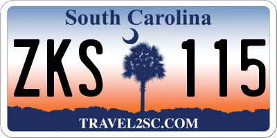 SC license plate ZKS115