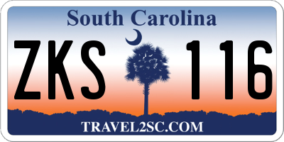 SC license plate ZKS116