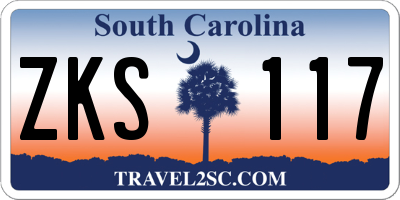 SC license plate ZKS117