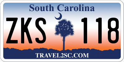 SC license plate ZKS118