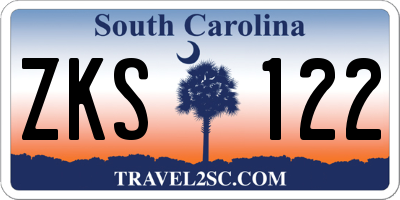 SC license plate ZKS122
