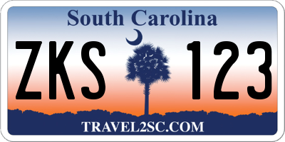 SC license plate ZKS123
