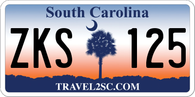 SC license plate ZKS125