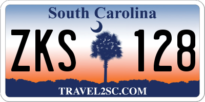 SC license plate ZKS128