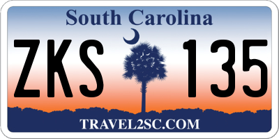 SC license plate ZKS135