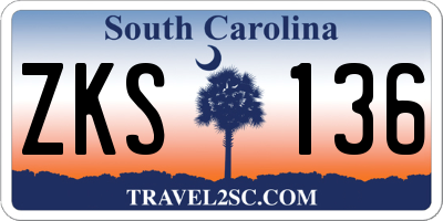 SC license plate ZKS136