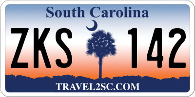 SC license plate ZKS142
